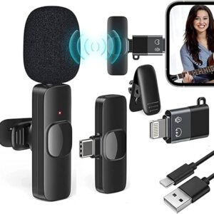 Great More Single Wireless Microphone for Singing,YouTube, Vlogging, Recording for Compatible Android & iPhone Making Good Sound Lapel Mic for YouTube, Video Recording, Live Streaming, (K8 Black)